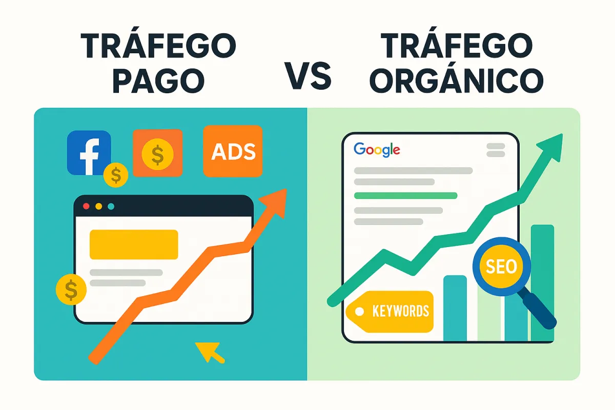 tráfego pago vs tráfego organico